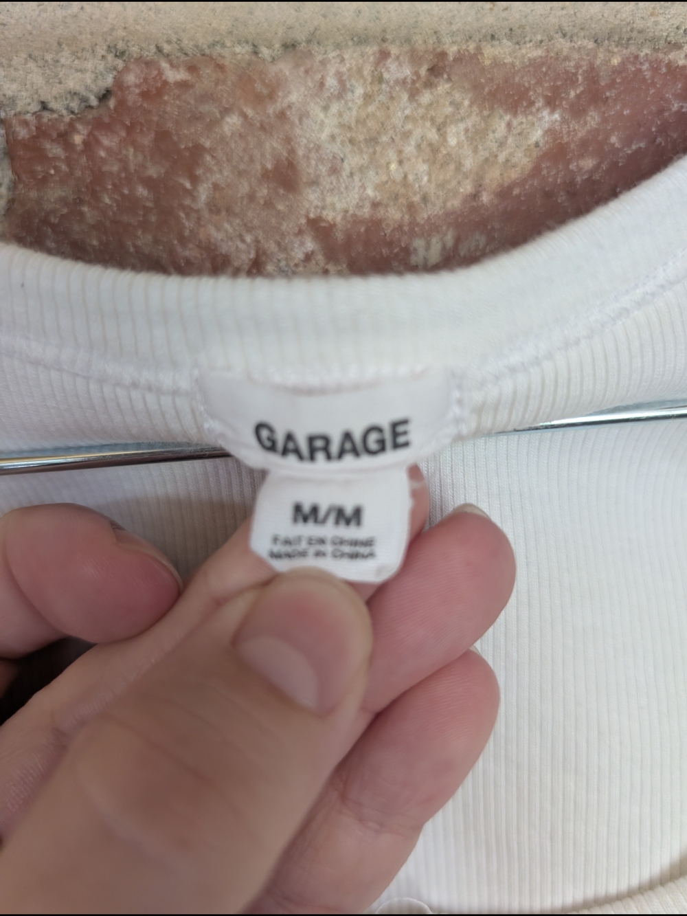 Garage White Ribbed Button-Front Tank - Picture 2 of 3